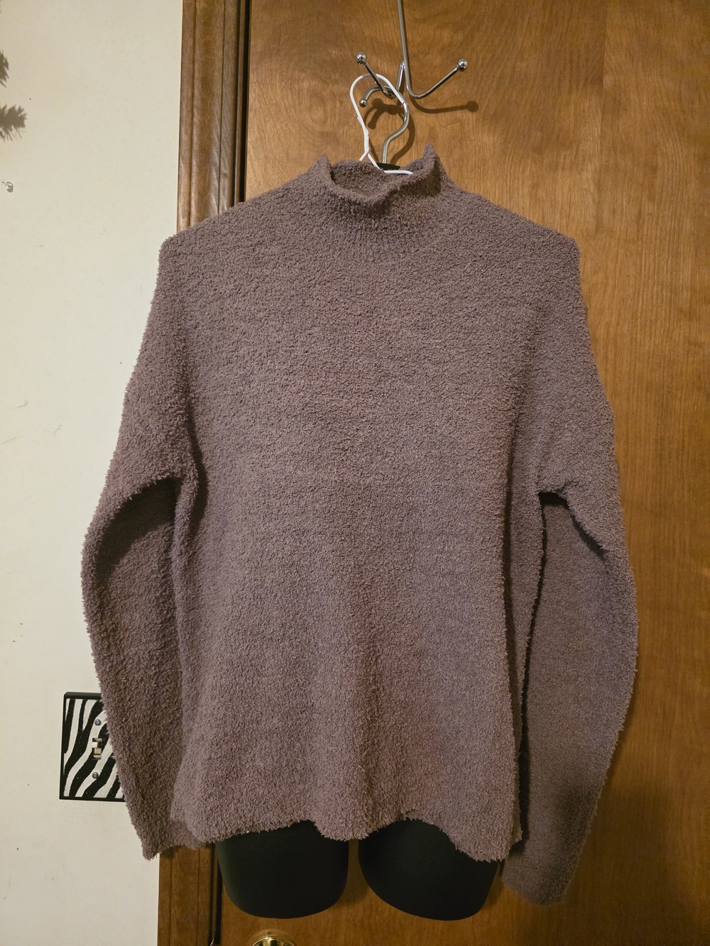 Bouclé Mock Neck Sweater in Dusty Mauve